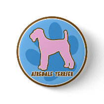 Trendy Airedale Terrier buttons by MenagerieMayhem Trendy Airedale Terrier buttons