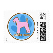 Trendy Airedale Terrier Postage Stamp