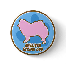 Trendy American Eskimo Dog buttons by MenagerieMayhem Trendy American Eskimo Dog buttons