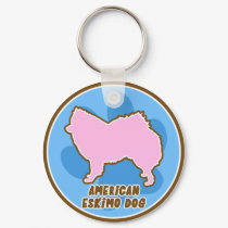 Trendy American Eskimo Dog Keychain