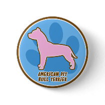 Trendy American Pit Bull Terrier Pinback Buttons