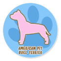 Trendy American Pit Bull Terrier Stickers by MenagerieMayhem Trendy American Pit Bull Terrier Stickers