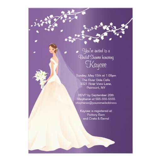 Trendy Amethyst Bride Bridal Shower Invite from Zazzle.com