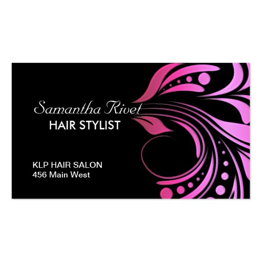 Trendy and Bold Hair Stylist Business Card (front side)