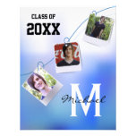 Trendy And Customizable Blue Ombre Photo Invite