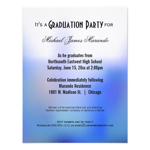 Trendy And Customizable Blue Ombre Photo Invite
