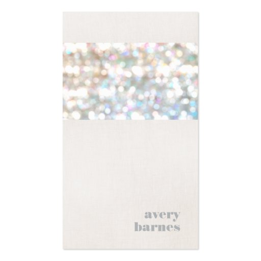 Trendy and Stylish Faux Linen Bokeh Glitter Business Card Templates (front side)