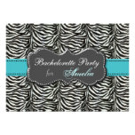 trendy aqua Bachelorette Party Invitations