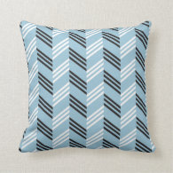 Trendy Aqua Blue Zigzag Geometric Pattern Pillows