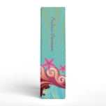 Trendy aqua pink personalized ocean swirls binder
