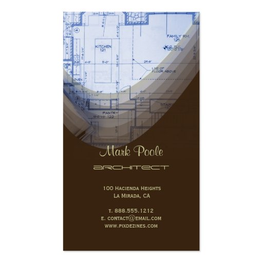 Trendy Architect business cards, dark chocolate (back side)