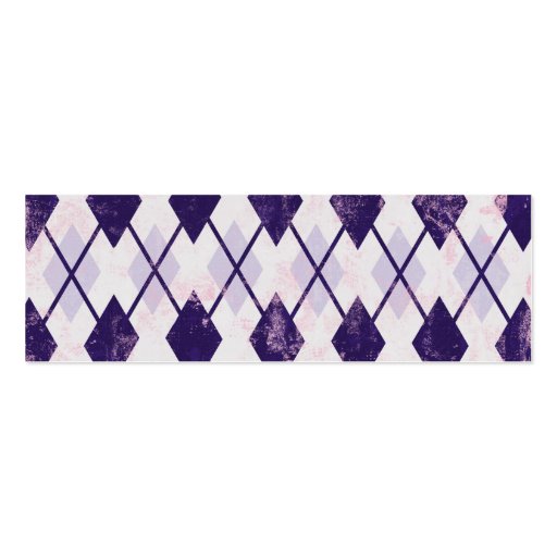 Trendy Argyle Pattern Rhombus Purple White Business Cards (back side)