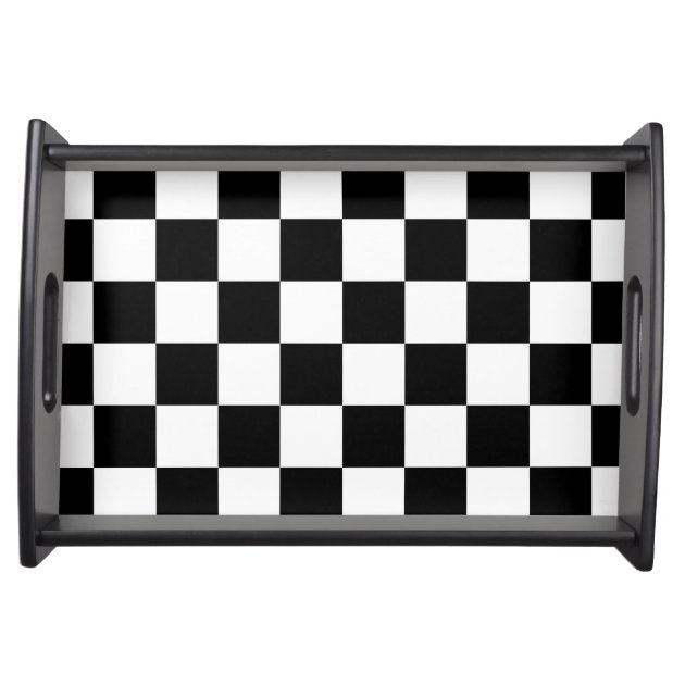 Trendy Auto Racing Plaid Chequered Checkered Flag Serving Platter