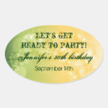 Trendy Avocado Green Bokeh Party Sticker