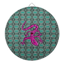 Trendy Aztec Lizzard in Pink and Teal Dart Boards