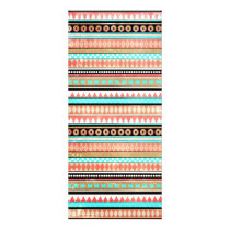 aztec, trendy, cool, illustration, vintage, funny, modern, geometric, pattern, abstract, cute, tribal, chevron, teal, coral, mayan, rack card, Rack Card with custom graphic design