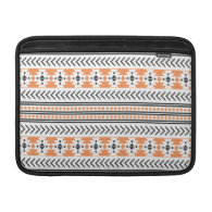 Trendy Aztec Tribal Print Geometric Pattern|Orange MacBook Air Sleeves
