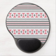 Trendy Aztec Tribal Print Geometric Pattern Pink Gel Mouse Pad