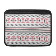Trendy Aztec Tribal Print Geometric Pattern Pink MacBook Air Sleeves
