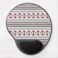 Trendy Aztec Tribal Print Geometric Pattern Red Gel Mouse Pad