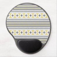 Trendy Aztec Tribal Print Geometric Pattern Yellow Gel Mouse Pad