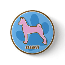 Trendy Basenji Pinback Buttons