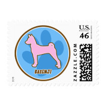 Trendy Basenji Postage Stamps