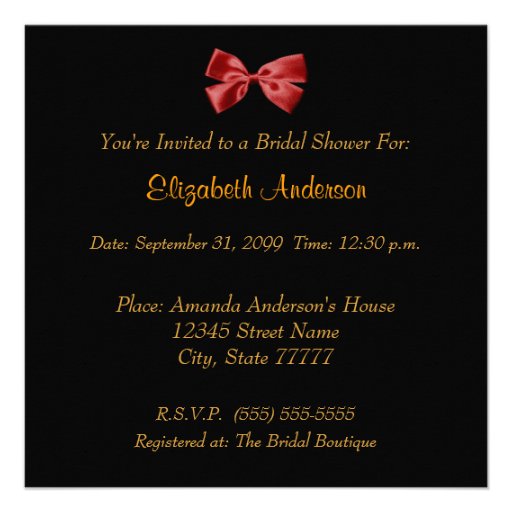 Trendy Black And Gold Leopard Print Bridal Shower Custom Announcement