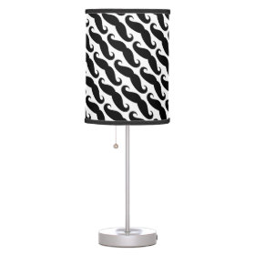 Trendy black and white mustache pattern lamps