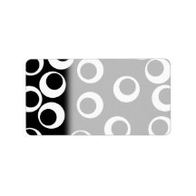 Trendy black and white retro design. address label