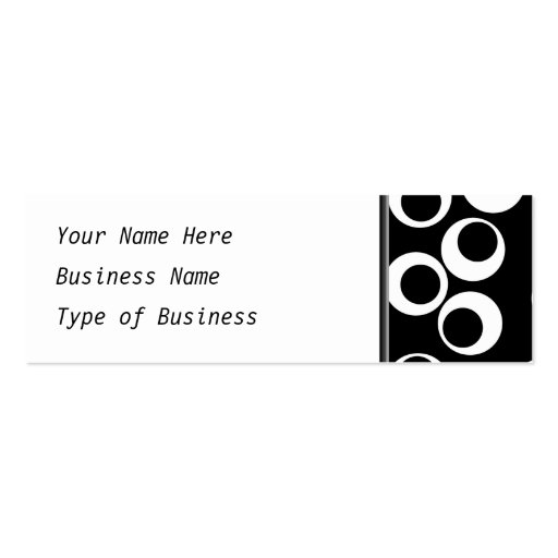 Trendy black and white retro design. business card (front side)