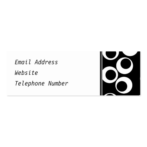 Trendy black and white retro design. business card (back side)