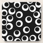 Trendy black and white retro design. beverage coasters