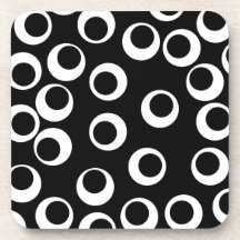 Trendy black and white retro design. beverage coasters