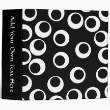 Trendy black and white retro design. Custom Binder