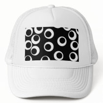 Trendy black and white retro design. Custom Mesh Hat