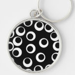 Trendy black and white retro design. Custom Key Chain