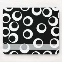 Trendy black and white retro design. Custom Mousepads