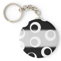 Trendy black and white retro design. key chains