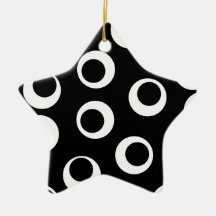 Trendy black and white retro design. christmas tree ornament