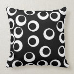 Trendy black and white retro design. pillows