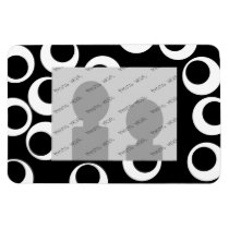 Trendy black and white retro design. rectangular magnets