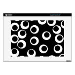 Trendy black and white retro design. 15" laptop skins