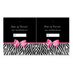 Trendy Black And White Zebra Print Hang Tag Business Card