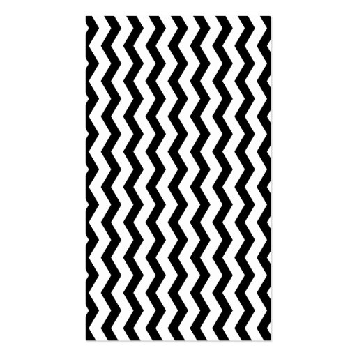 Trendy Black Chevron Zigzag Pattern Business Cards (back side)