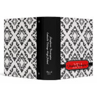 Trendy black damask graduation memory binder binder