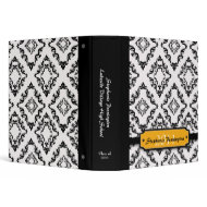 Trendy black damask graduation memory binder binder