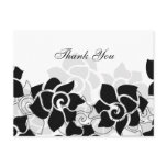 trendy black floral ThankYou Cards Postcard