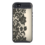 trendy black Lace beige Paris vintage iPhone 5 Case
