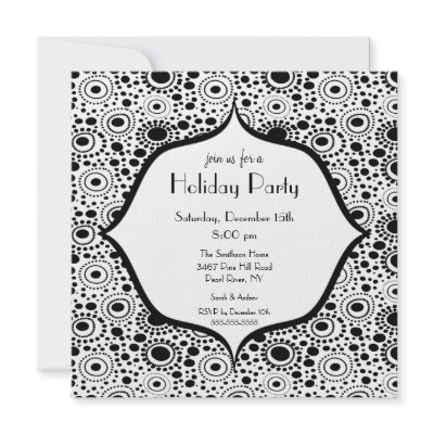 Trendy Black &amp; White Holiday Party Invitation by celebrateitinvites